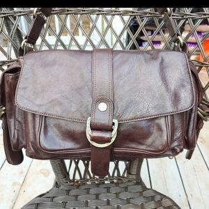 KOOBA Leather Shoulder Bag Supple Dark Brown Gorgeous